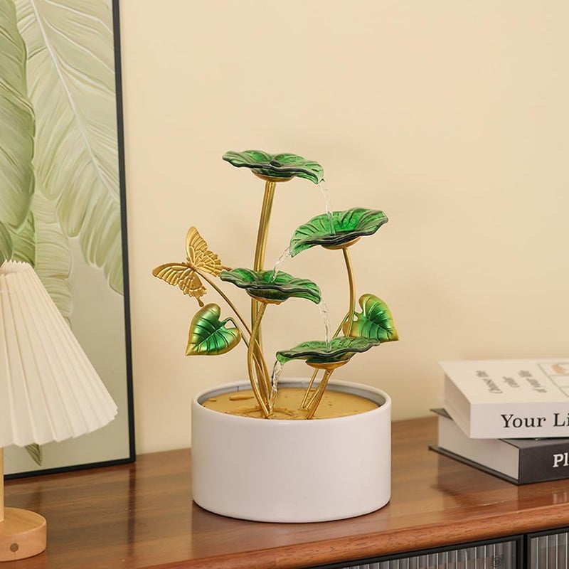 Andady Tabletop Fountain Water Feature Indoor and Outdoor Home and Garden Decoration (Leaf Fountain 2) - Image 4